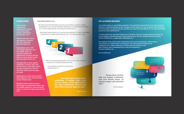 Folleto, folleto, boletín de noticias, plantilla de diseño de informe anual . — Archivo Imágenes Vectoriales