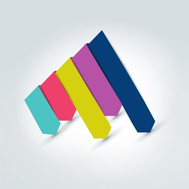 Ok şablonu. Renk çizgili arka plan.