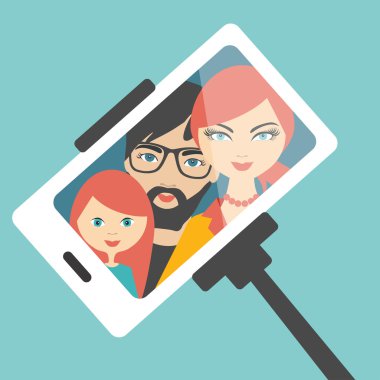 Aile selfie fotoğraf.