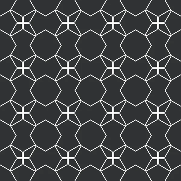 Sechseck-Linienmuster. Wiederholung Ornament. Schwarz-weiße Farbe. — Stockvektor