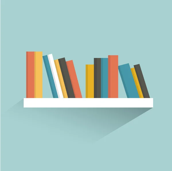 Book shelf. Flat design. Vector. — Stock Vector