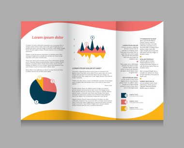 Broşür tasarım şablonu. Üç katlı belge.