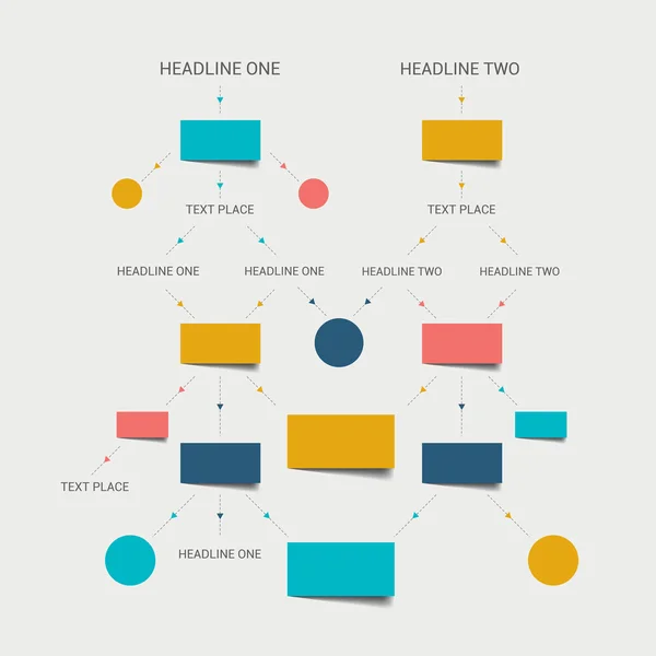 Flödesdiagram. Infografiska element. Vektorns utformning. — Stock vektor