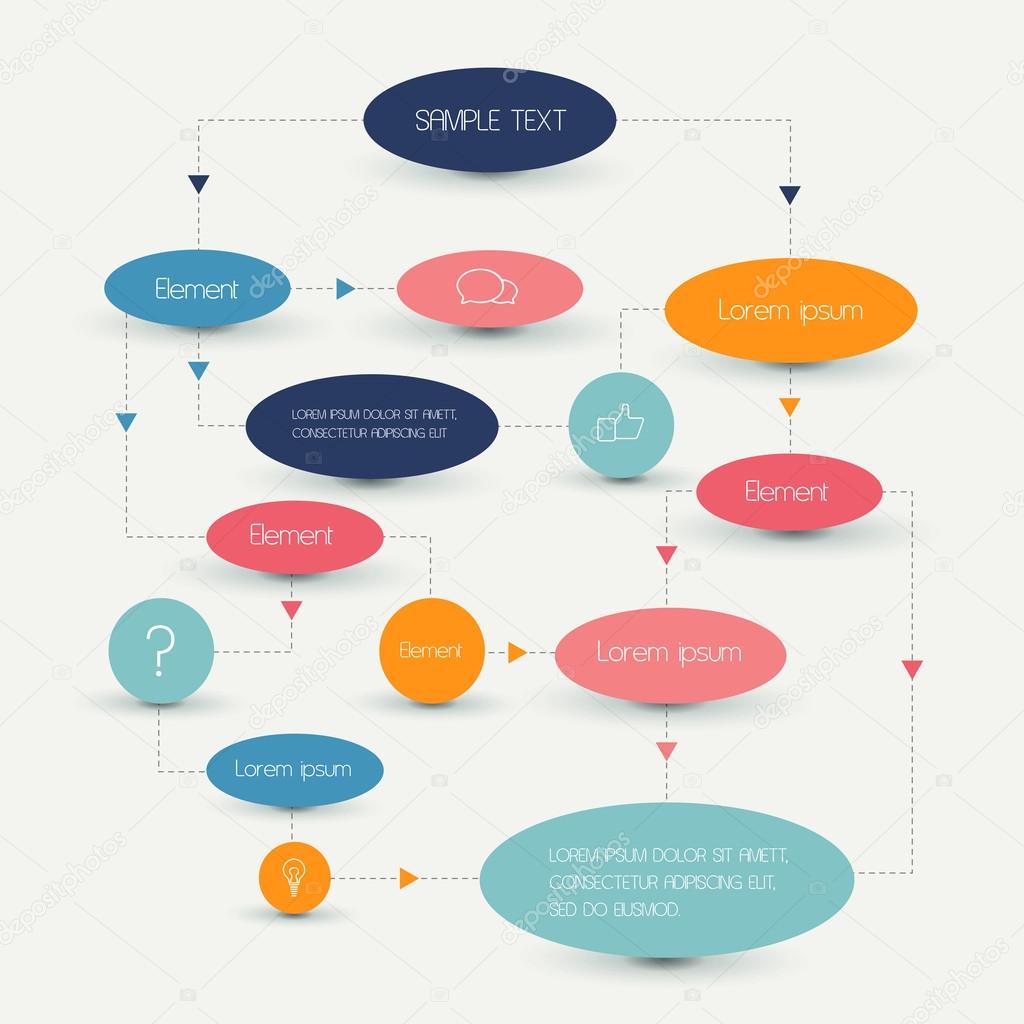 Flow chart scheme. Infographics elements. Vector design.