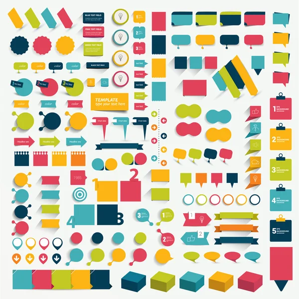 Collecties van infographics plat designelementen. Vectorillustratie. — Stockvector