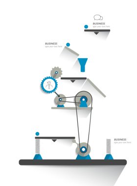 hareketli çalışma mekanizması. infographics Robotik Diyagramı. vektör çizim.