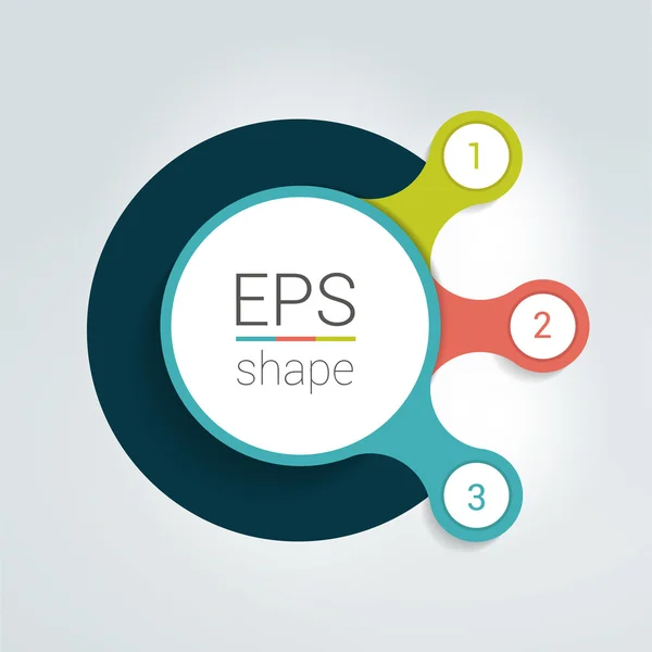 Circle number diagram, options, step by step template. — Stock Vector