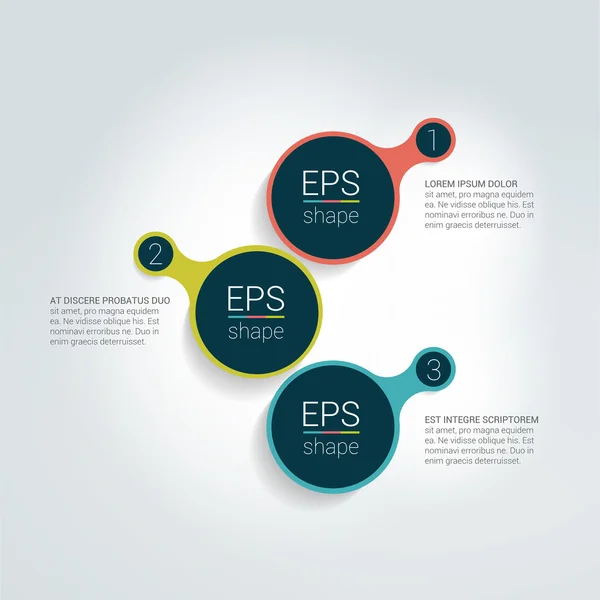 Circle number diagram, options, step by step template. — Stock Vector