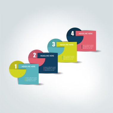 Konuşma balonu şablonu. Numaralandırılmış grafik. Infographic öğesi.