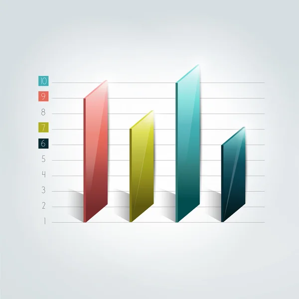 3D chart, graph, bar. Infographic element. — Stock Vector