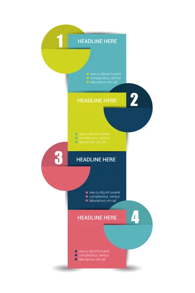 Fyra steg mall. Numrerade diagram. Infographic element. — Stock vektor