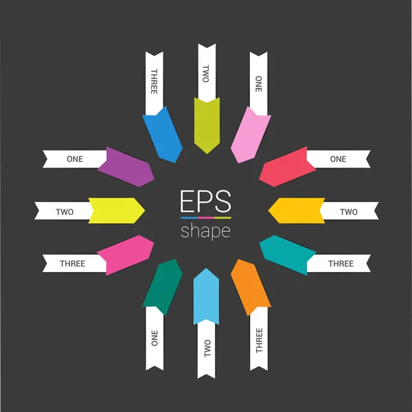 Arrows pointing to the centre, step by step template, flowchart. — Stock Vector