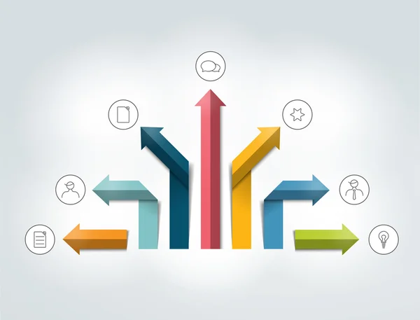 Pijl infographics stroomdiagram. Vector. — Stockvector