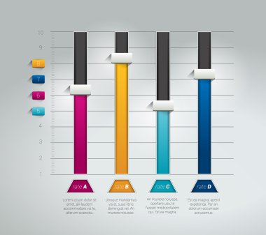 3B grafik, grafik. Infographics düz broşür öğesi. Vektör.
