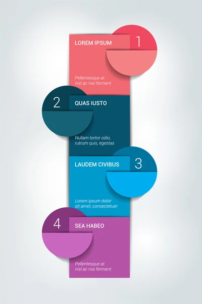 Modelo de quatro passos. Gráfico numerado. Elemento infográfico . —  Vetores de Stock