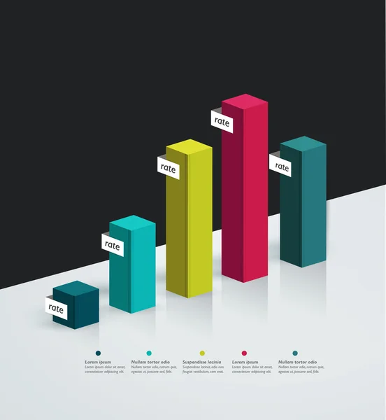 Gráfico 3D, gráfico. Simplemente el color editable. Elementos de infografía. — Vector de stock