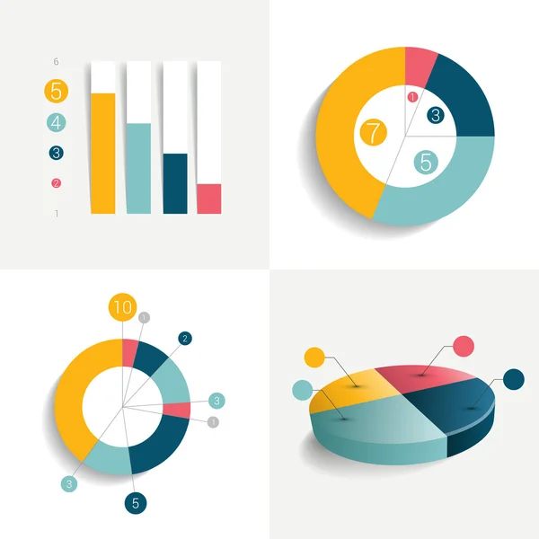 Flat minimalistic infographics elements. Vector design. — Stock Vector