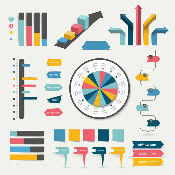 Sammlung von Elementen der Infografik. farbenfrohe Set-Vorlage. — Stockvektor