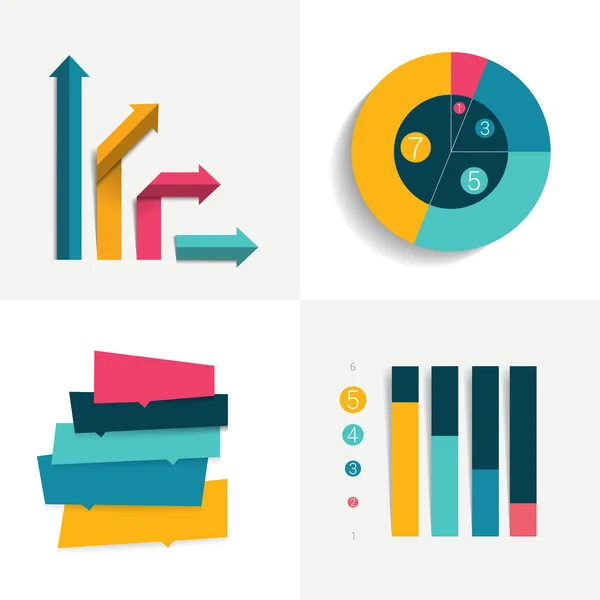 Elementos infográficos minimalistas planos. Projeto vetorial . —  Vetores de Stock