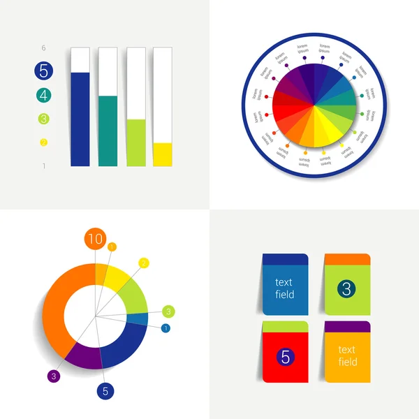 Flat minimalistic infographics elements. Vector design. — Stock Vector