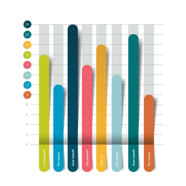 Flat chart, graph. Simply color editable. Infographics elements. — Stock Vector