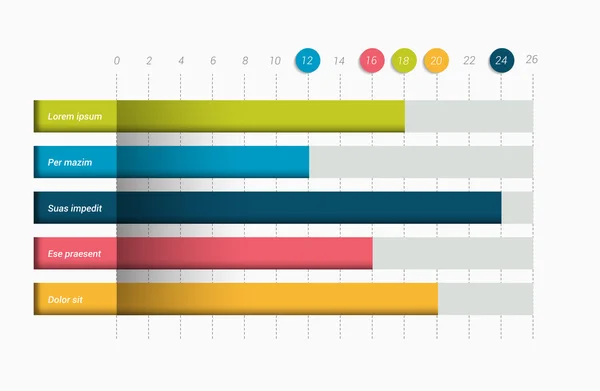 Plattegrond, grafiek. Gewoon bewerkbaar in kleur. Infografische elementen. — Stockvector