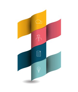 Infographics colummn afiş, şablon. Renk şerit tasarımı.