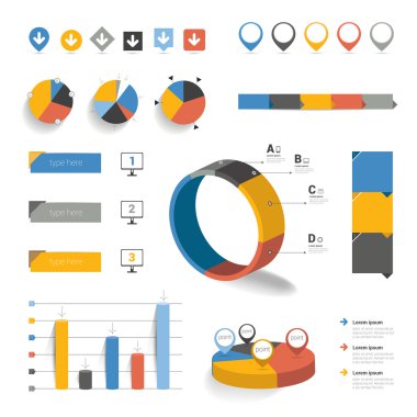 infographics öğeleri koleksiyonu. renkli set şablonunu.