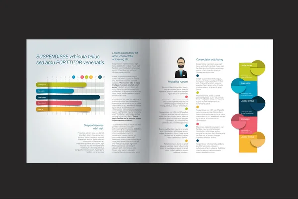 Kitapçık sayfa. Dergi düzeni infographics için. Web şablonu. — Stok Vektör