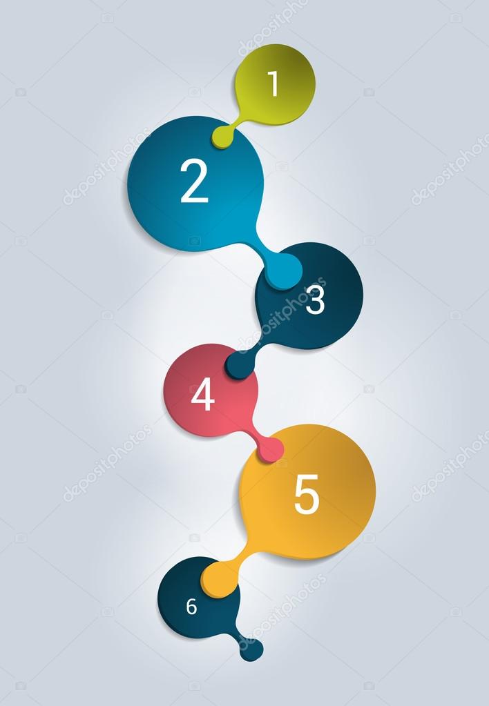 Round numbered step by step template, banner. Business color vector. Infographic.