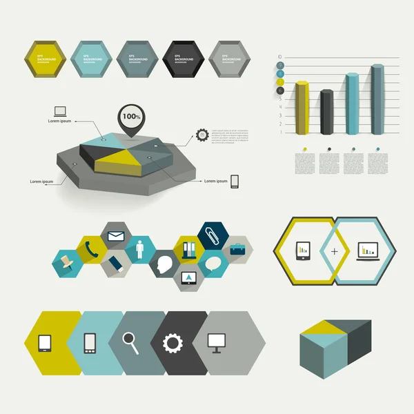 Conjunto de elementos infográficos. Modelo de layout. Vetor . — Vetor de Stock