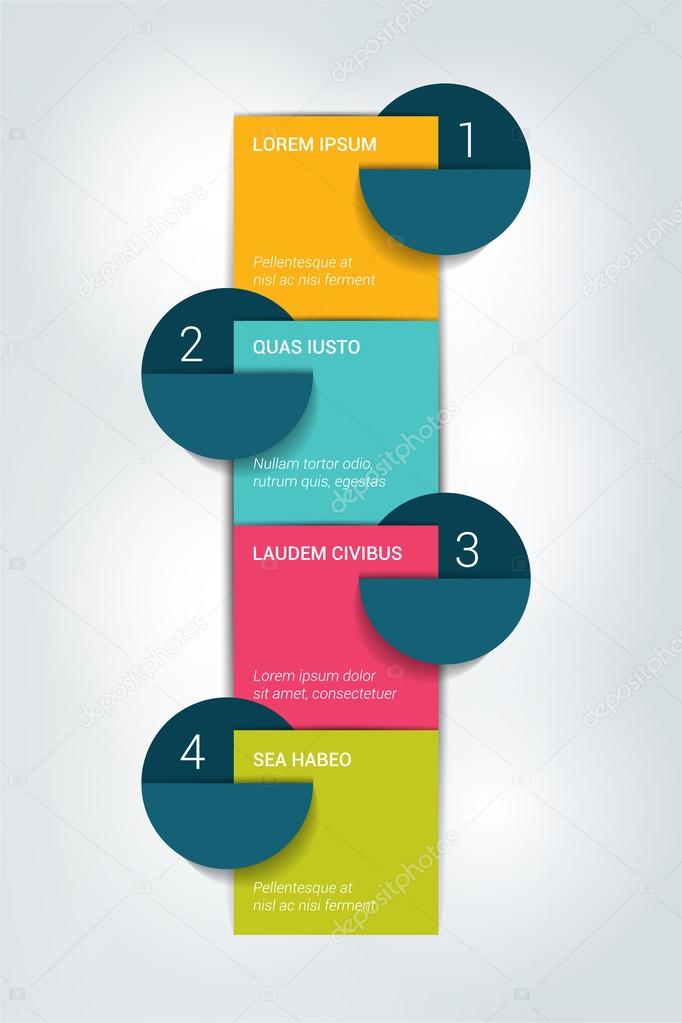 Four steps template. Numbered chart. Infographic element.