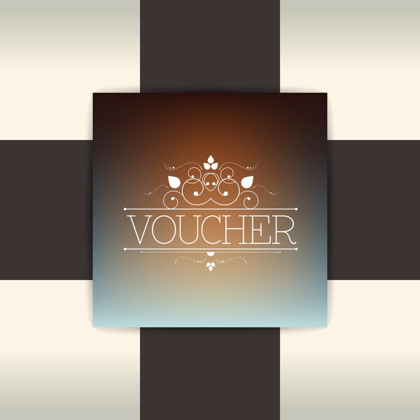 Excllusive gift voucher design. Simply glossy blur background. Vector.