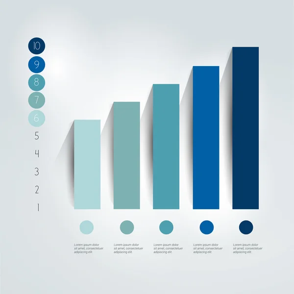 Flat chart, graph. Simply editable. Info graphics element. — Stok Vektör