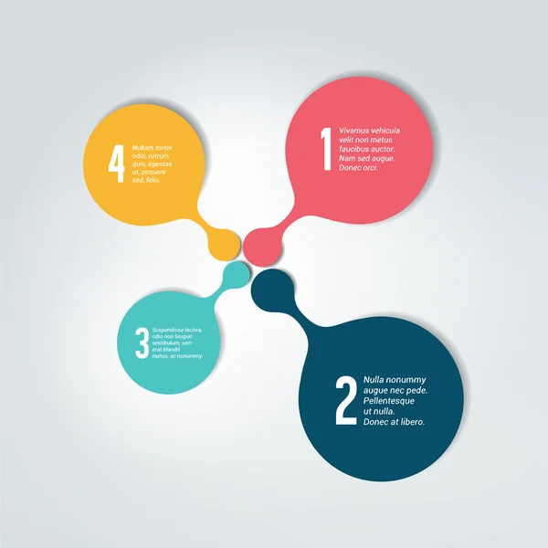 Round numbered template, scheme. Infographic element. — Wektor stockowy