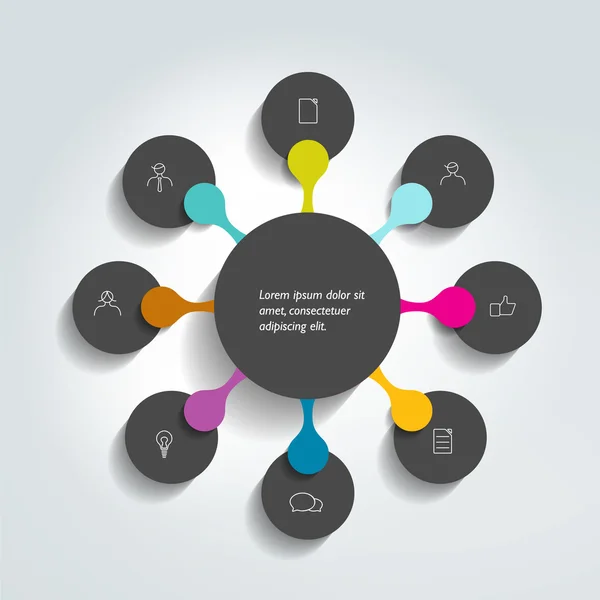 Schema del diagramma di flusso, schema. Elemento infografico. — Vettoriale Stock