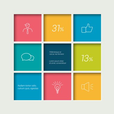 İnfographics kutusu diyagramı. Web Diyagramı şablonu. Vektör düzeni.
