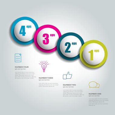 Circle infographic. 4 steps round diagram, graph, chart, flowchart, banner template. Vector.