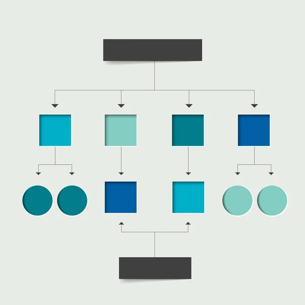 Esquema de diagrama de flujo. Elemento gráfico de infografía. Diseño simplemente plano . — Vector de stock