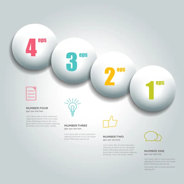 Circle infographic. 4 steps round diagram, graph, chart, flowchart, banner template. Vector. — Wektor stockowy