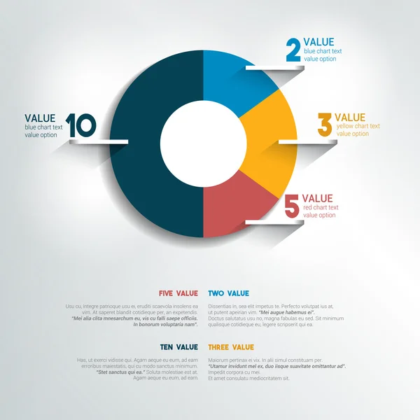 Ronda, diagrama circular, gráfico. Simplemente el color editable. Elementos de infografía. — Archivo Imágenes Vectoriales