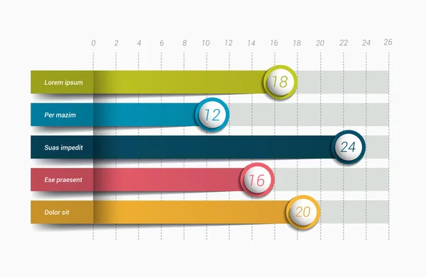 Flat Chart, Graph. einfach farblich editierbar. — Stockvektor