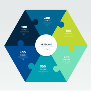 Plan do check diagram, a six stage diagram, circle infographic.