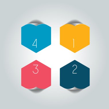 Infographic 4 adımlar akış şeması net. Diyagramı, grafik, grafik, akış şeması, banner şablon. Vektör.