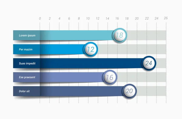 Flat Chart, Graph. einfach blaue Farbe editierbar. Elemente der Infografik. — Stockvektor
