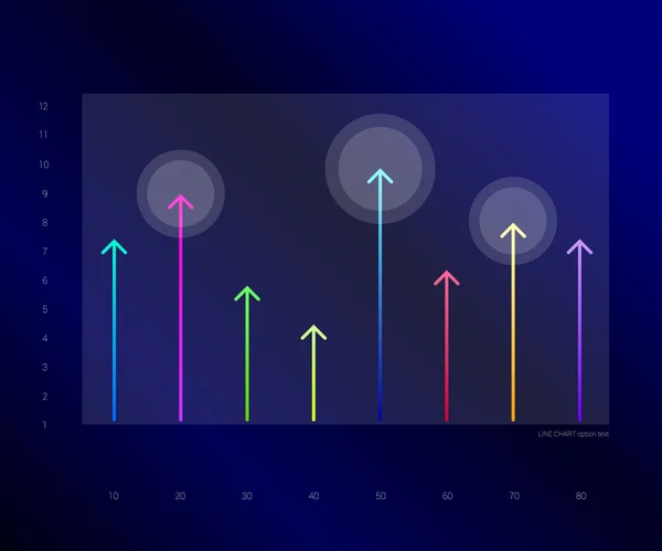 Grafico esclusivo di bussiness blu scuro, grafico. Frecce linea di progettazione. Infografica . — Vettoriale Stock