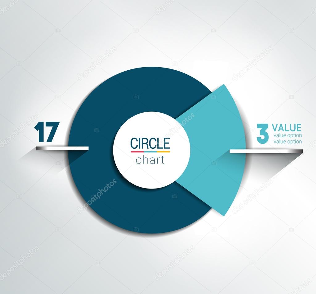 Round, circle chart, graph. Simply color editable. Infographics elements.