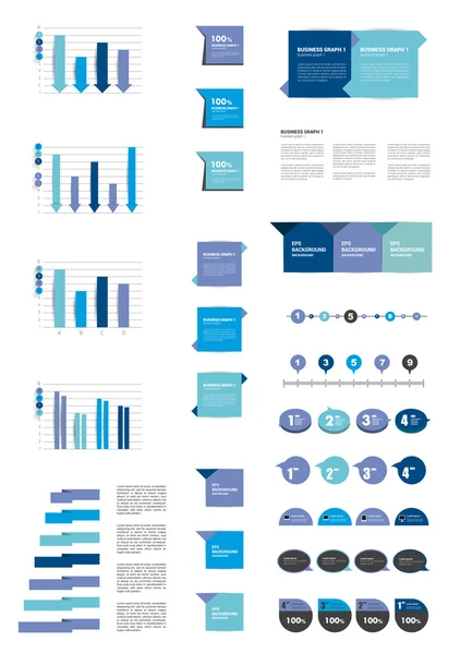 Innsamling av infografiske elementer. Mal for fargerike sett . – stockvektor