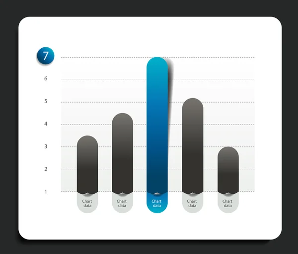 Column chart, graph pointing on the first position comparing with the others. Simply color editable. Infographics elements. — Stock Vector