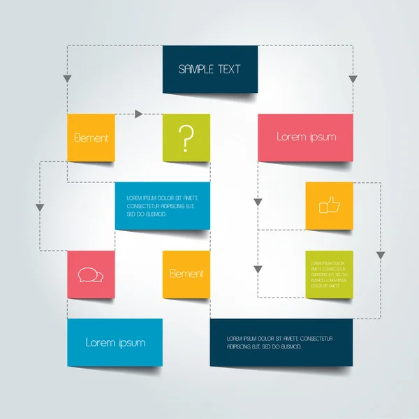 Esquema de fluxograma. Elementos infográficos. Projeto vetorial. — Vetor de Stock